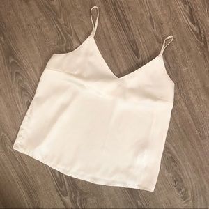 White satin tank top